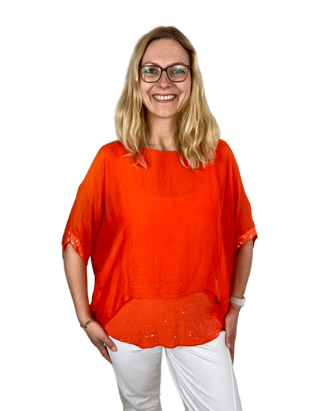 Seidentunika mit Pailletten
