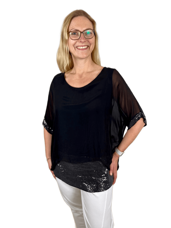 Seidentunika mit Pailletten