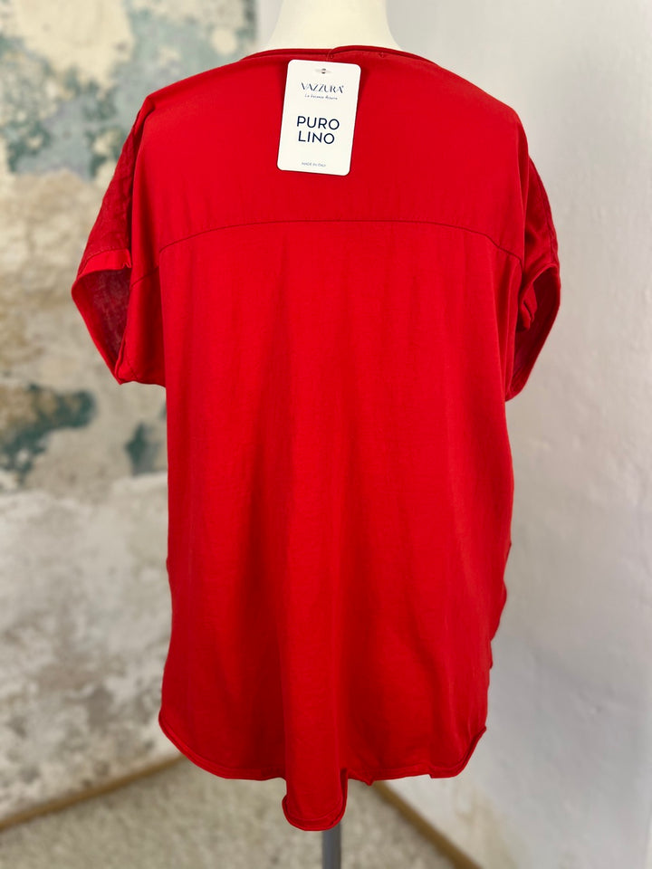 Oversize-Shirt mit Frontdruck, Leinenmischung