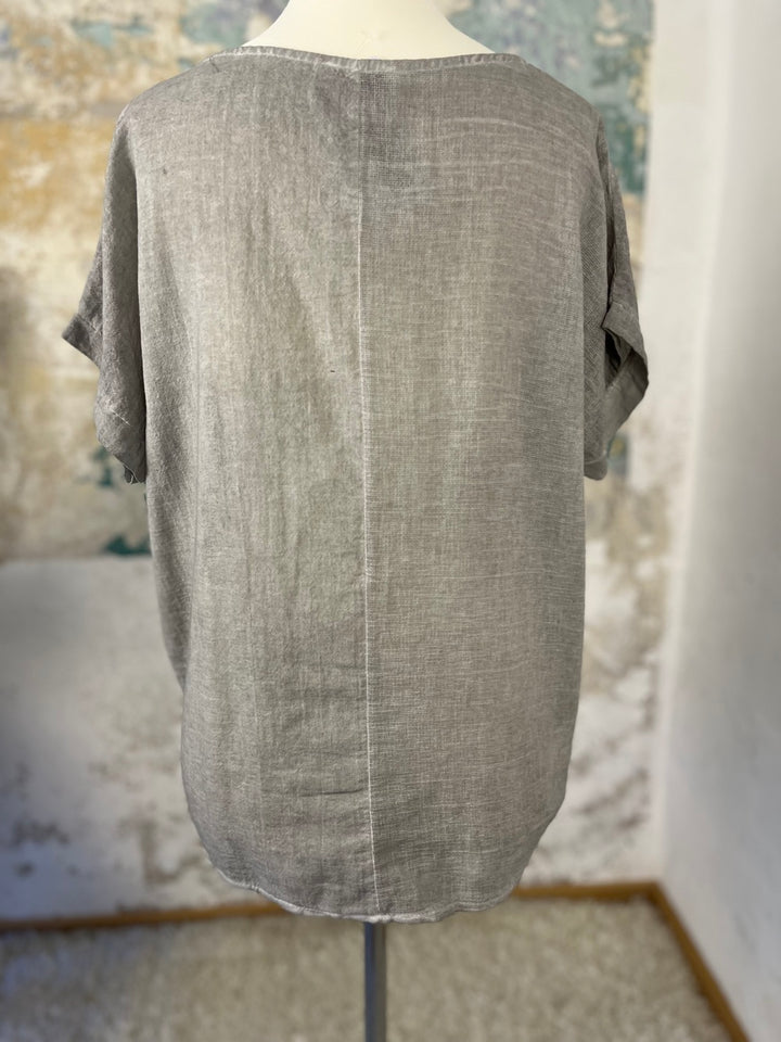 Oversize-Blusenshirt mit Paillettentasche