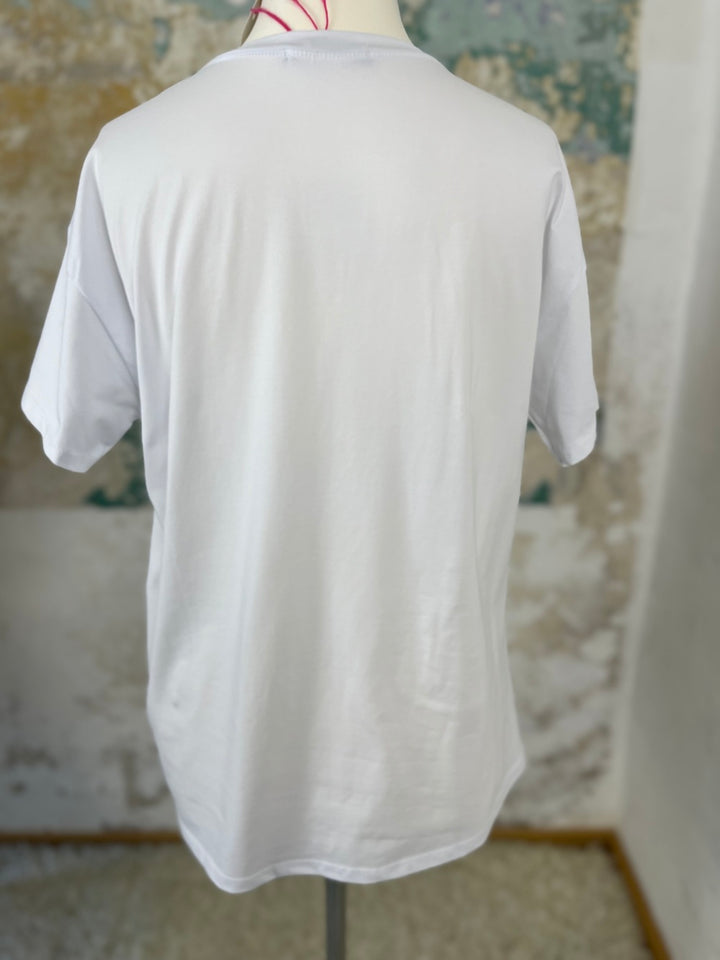 T-Shirt mit Frontdruck Herz, orange