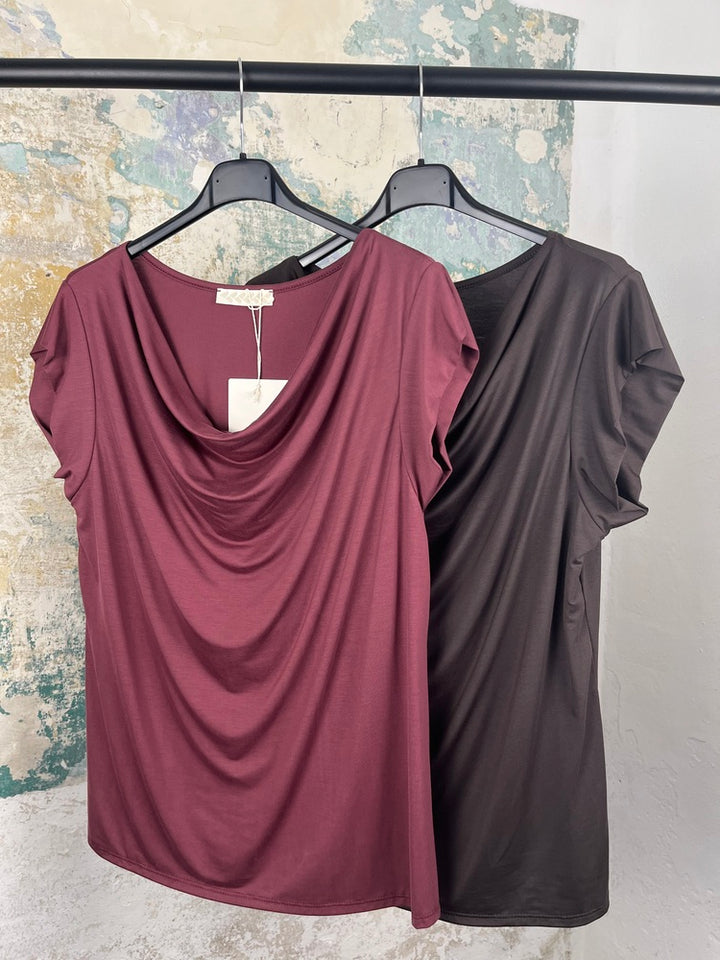 Shirt mit Wasserfallausschnitt