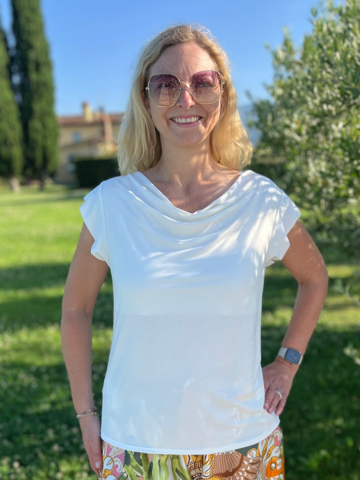Shirt mit Wasserfallausschnitt