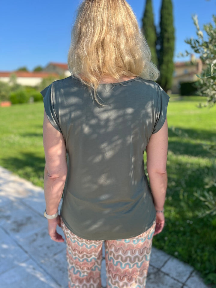 Shirt mit Wasserfallausschnitt