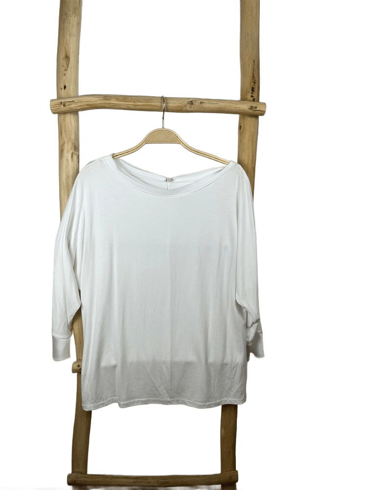 Shirt mit Satinblenden und Fledermausärmeln