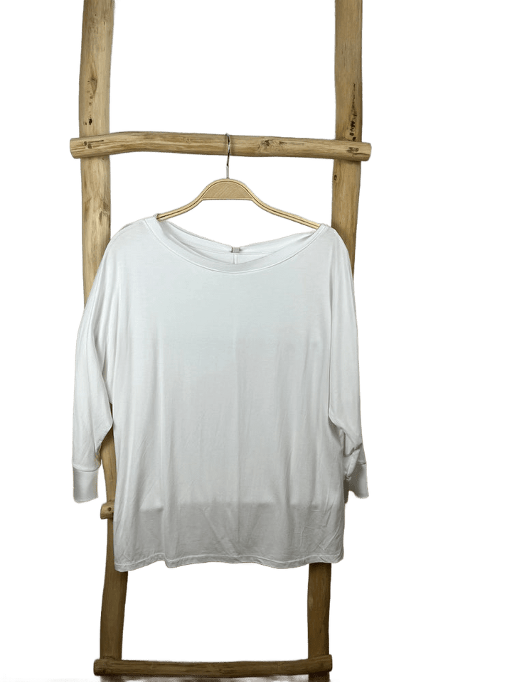 Shirt mit Satinblenden und Fledermausärmeln