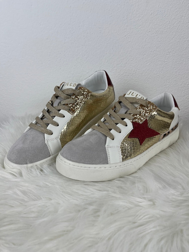 Sneaker Stern, bordeaux-natur-gold