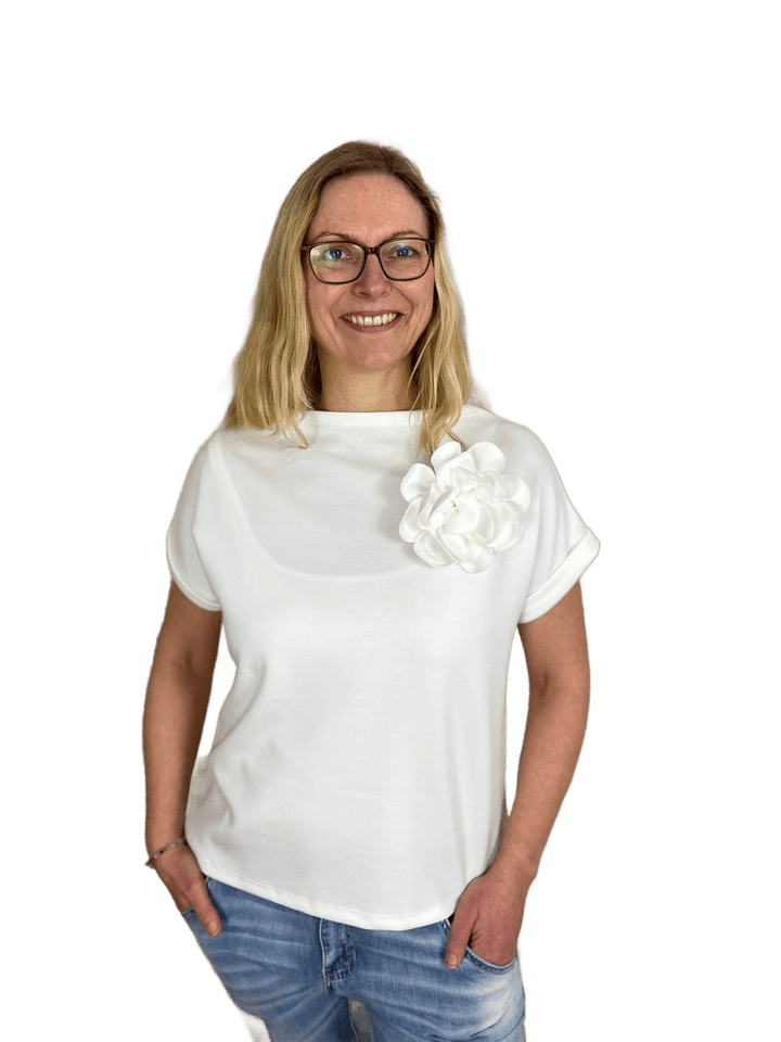 Sweatshirt mit Ansteckblüte