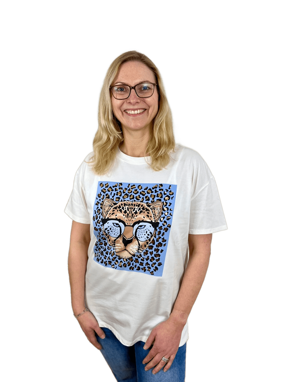 T-Shirt "Leo mit Brille"