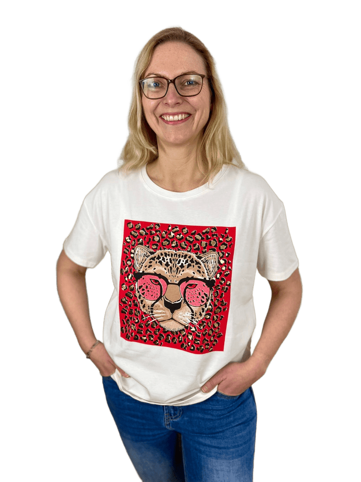 T-Shirt "Leo mit Brille"