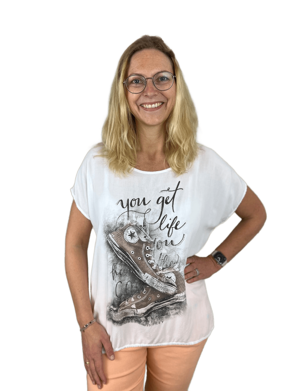 T-Shirt Sneakers mit Glitzersteinchen