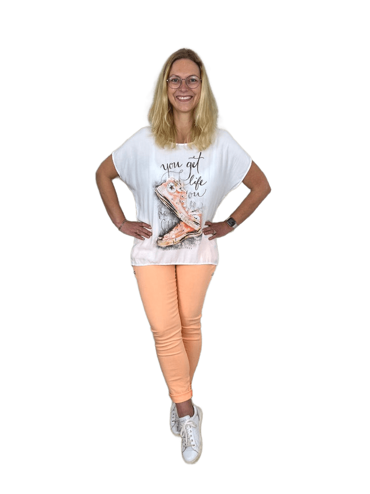 T-Shirt Sneakers mit Glitzersteinchen