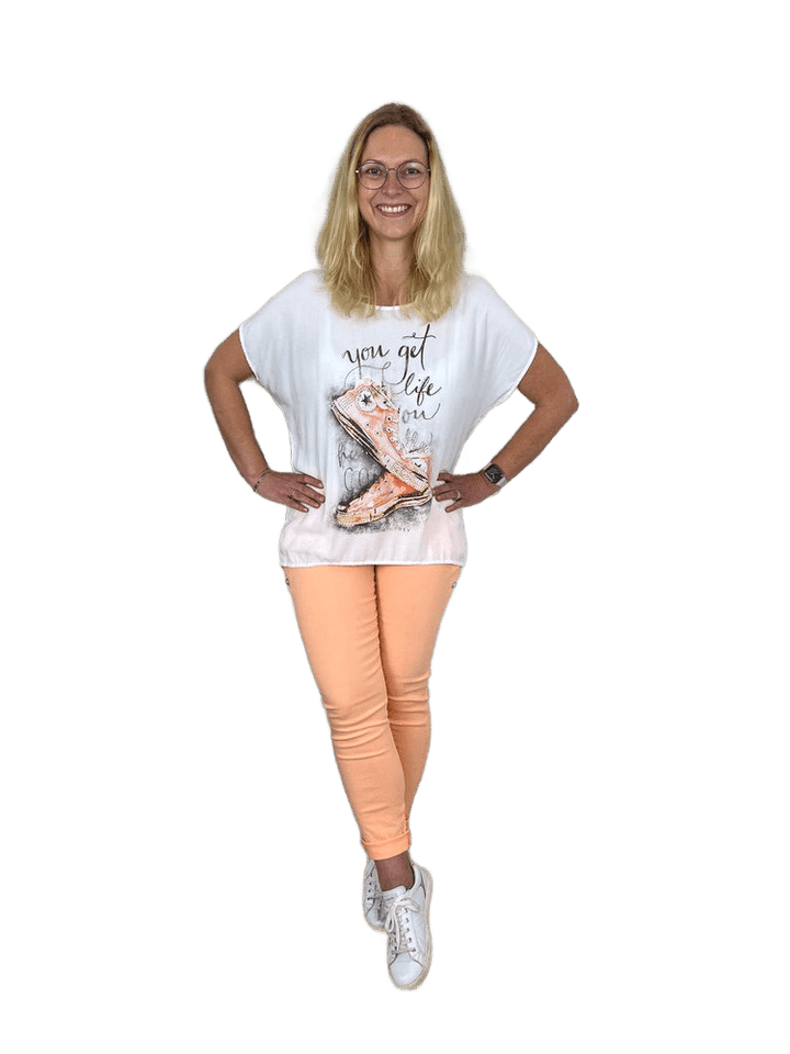 T-Shirt Sneakers mit Glitzersteinchen