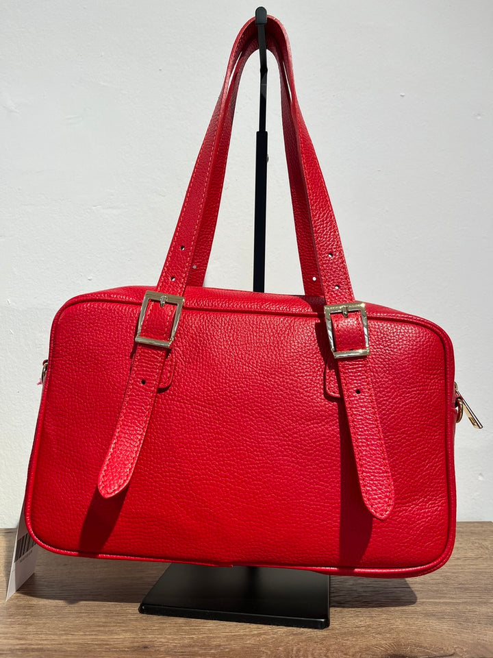 Handtasche aus Echtleder mit gesteppter Struktur