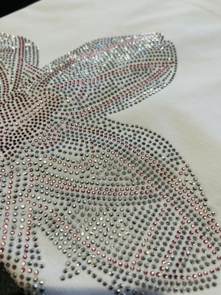 T-Shirt Blüte Glitzersteinchen