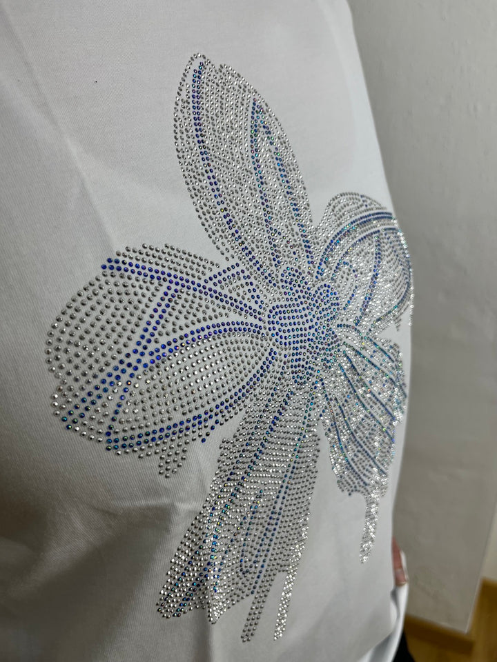 T-Shirt Blüte Glitzersteinchen