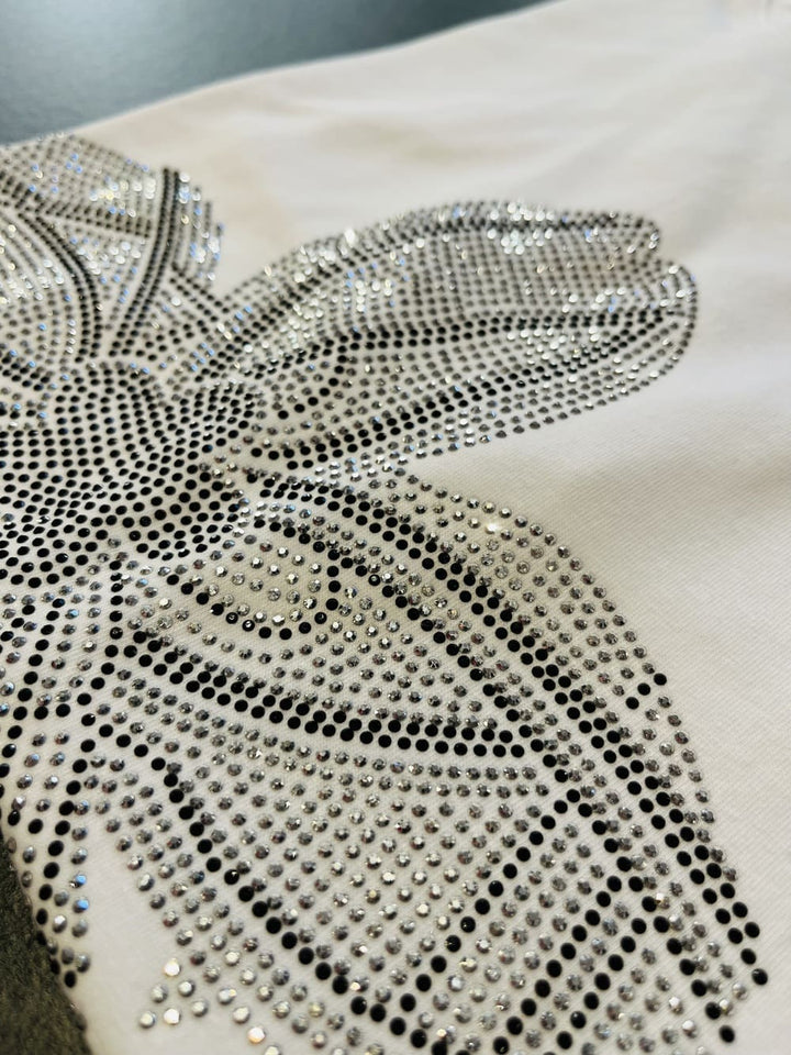 T-Shirt Blüte Glitzersteinchen