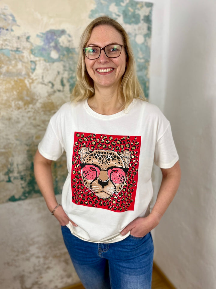 T-Shirt "Leo mit Brille"