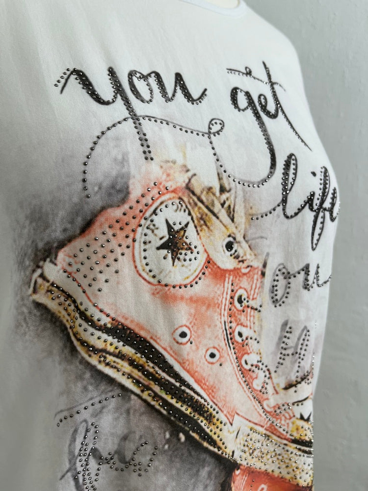 T-Shirt Sneakers mit Glitzersteinchen