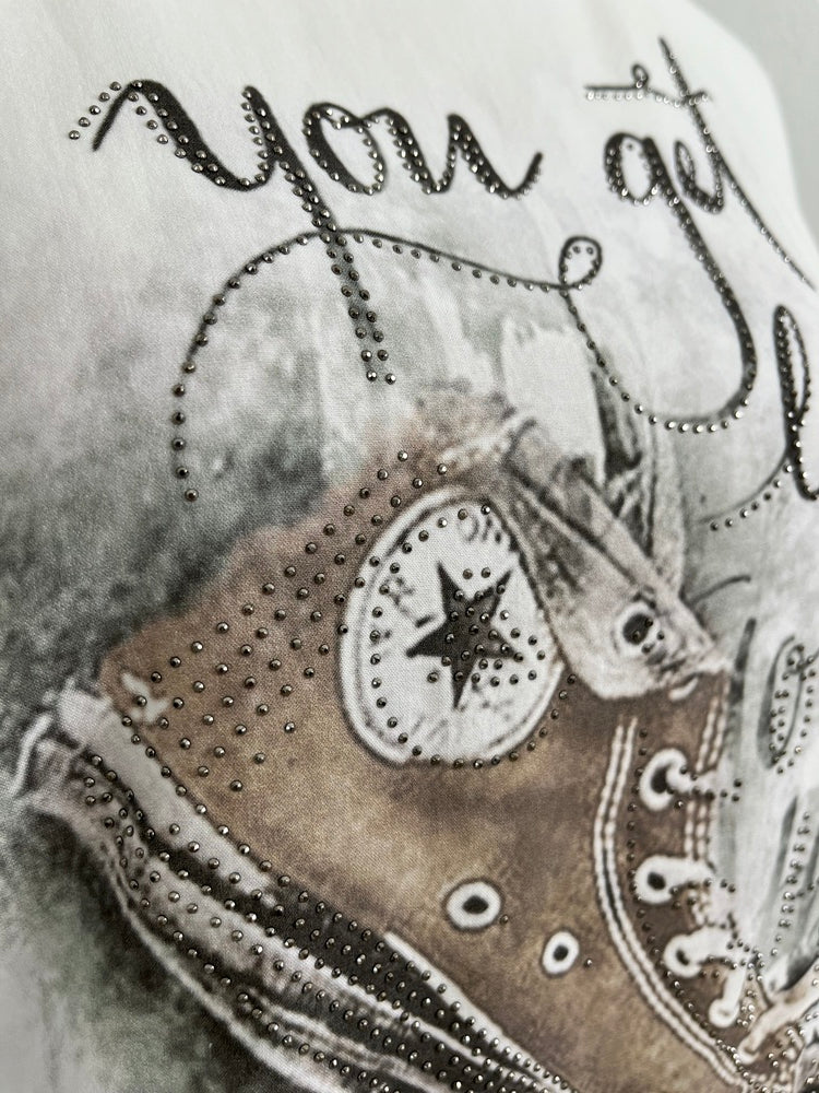 T-Shirt Sneakers mit Glitzersteinchen