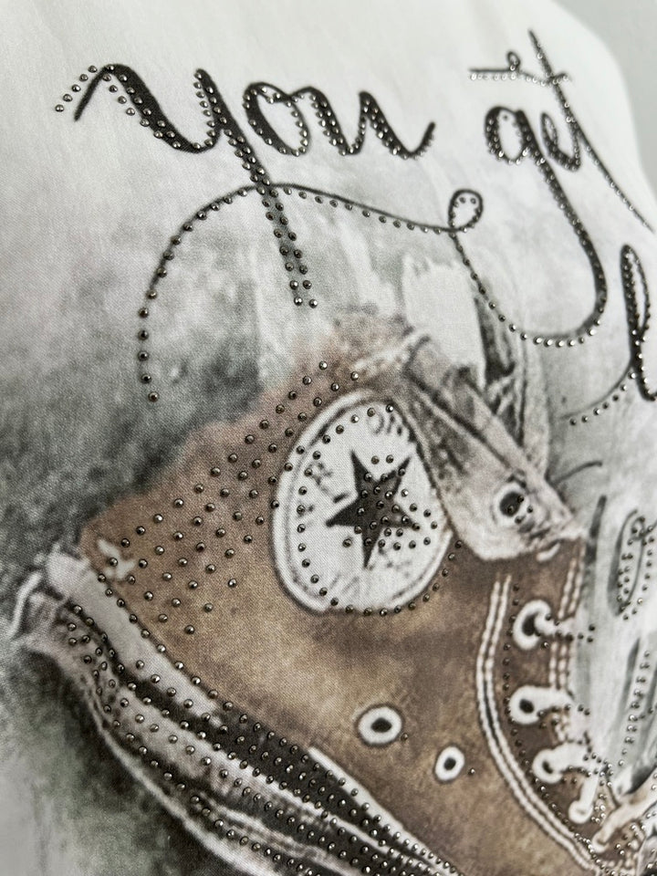 T-Shirt Sneakers mit Glitzersteinchen