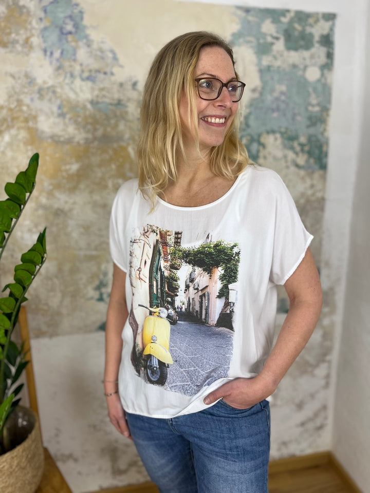 T-Shirt Vespa mit Glitzersteinchen