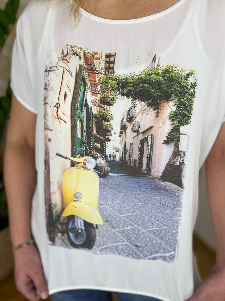 T-Shirt Vespa mit Glitzersteinchen