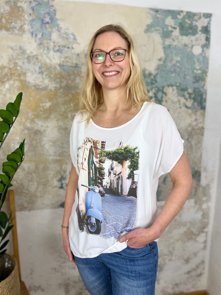 T-Shirt Vespa mit Glitzersteinchen