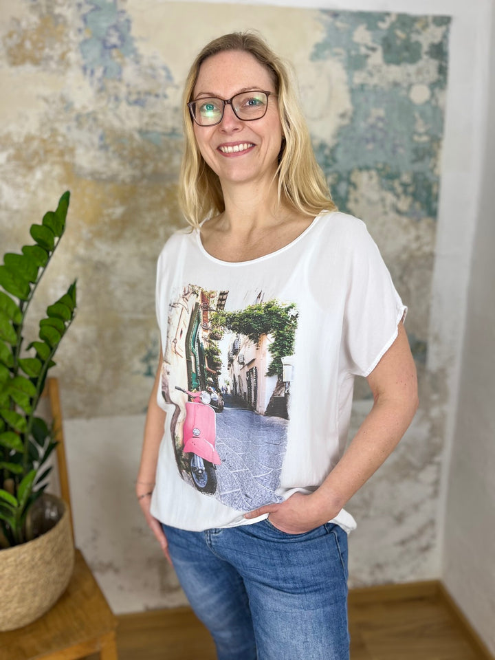 T-Shirt Vespa mit Glitzersteinchen