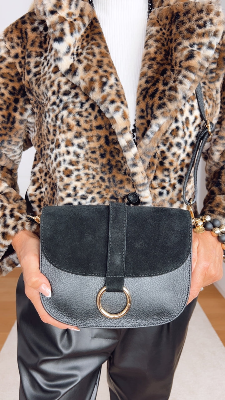 Umhängetasche Echtleder, schwarz von Bella Vita - Mode & Lifestyle