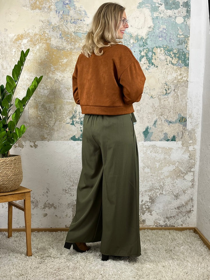 Velourslederimitat-Kurzjacke, rostrot