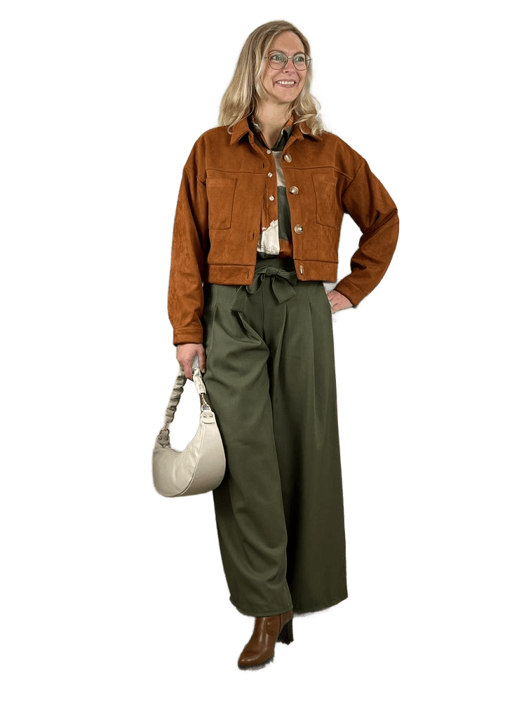 Velourslederimitat-Kurzjacke, rostrot