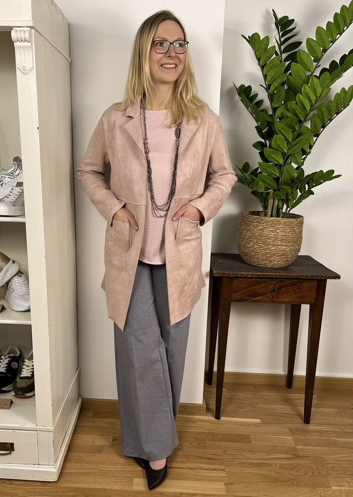 Longblazer in Velourslederimitat